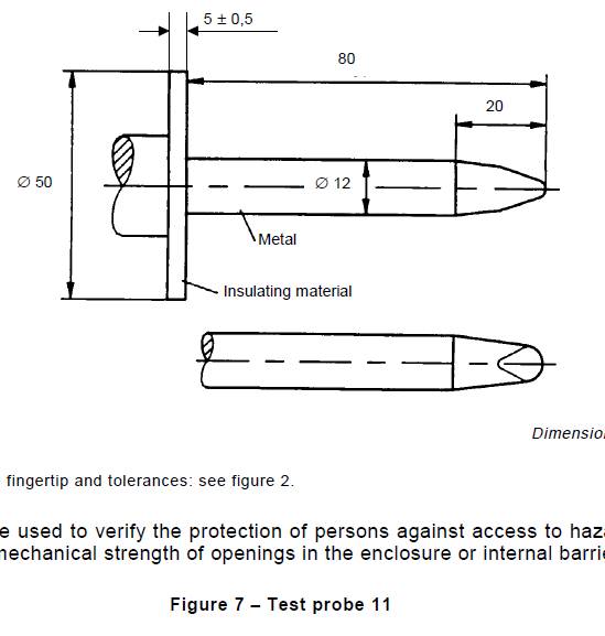 IEC61032 Figure 7 Rigid Test Finger Probe SC-F711 2