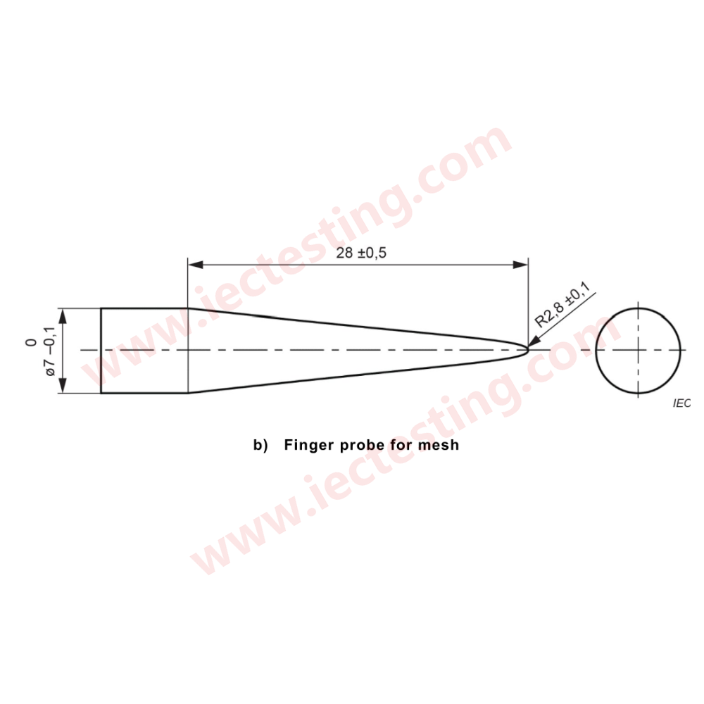IEC 80601-2-89:2025 Figure 201.103b Finger Probe for Mesh – standard drawing