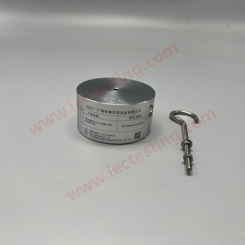 DIN VDE 0620-1 Lehre 19a socket shutter force measuring gauge with 30N weight and hook
